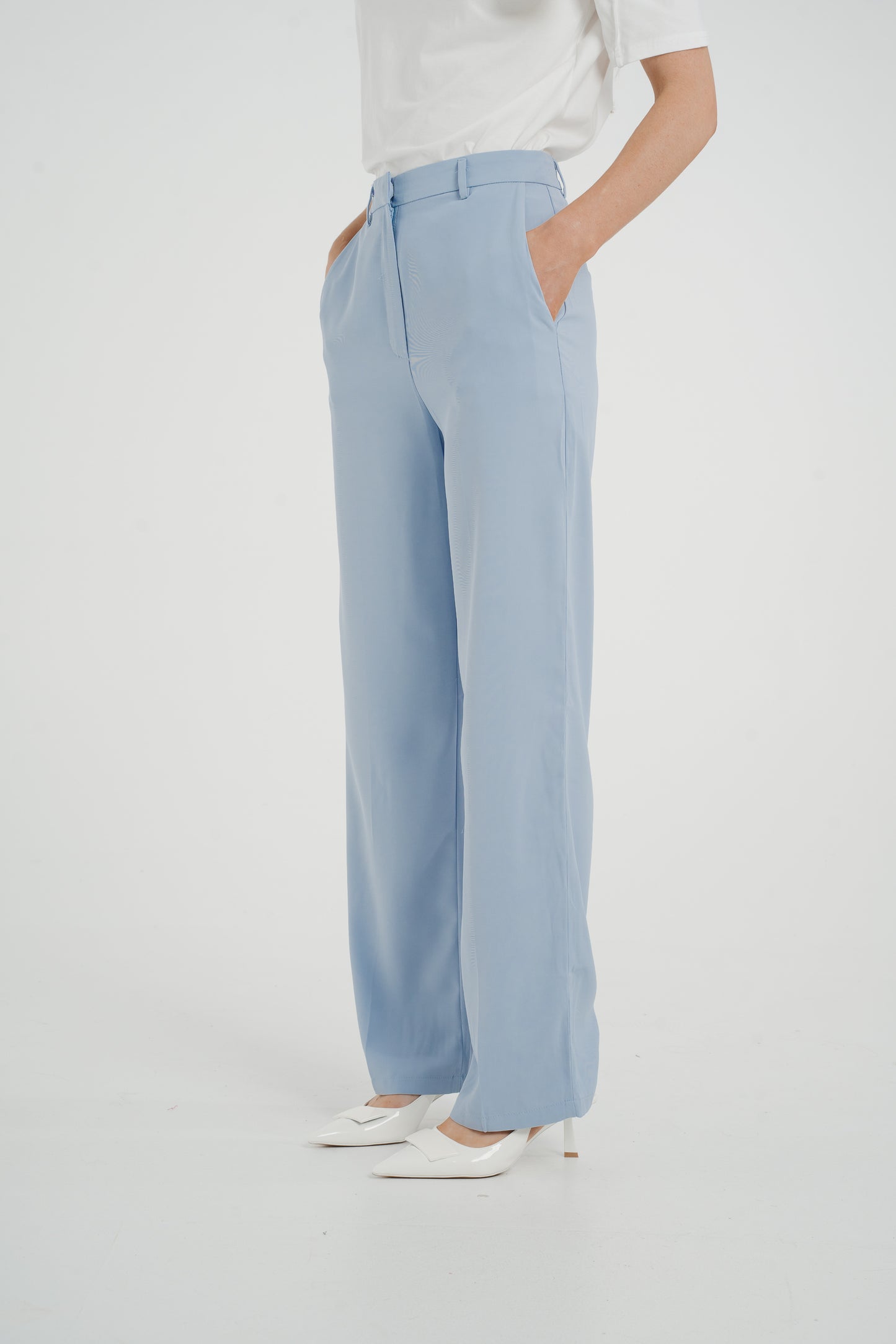 Willow High Waist Trousers In Blue