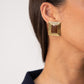 Olive Rectangle Earring In Brown