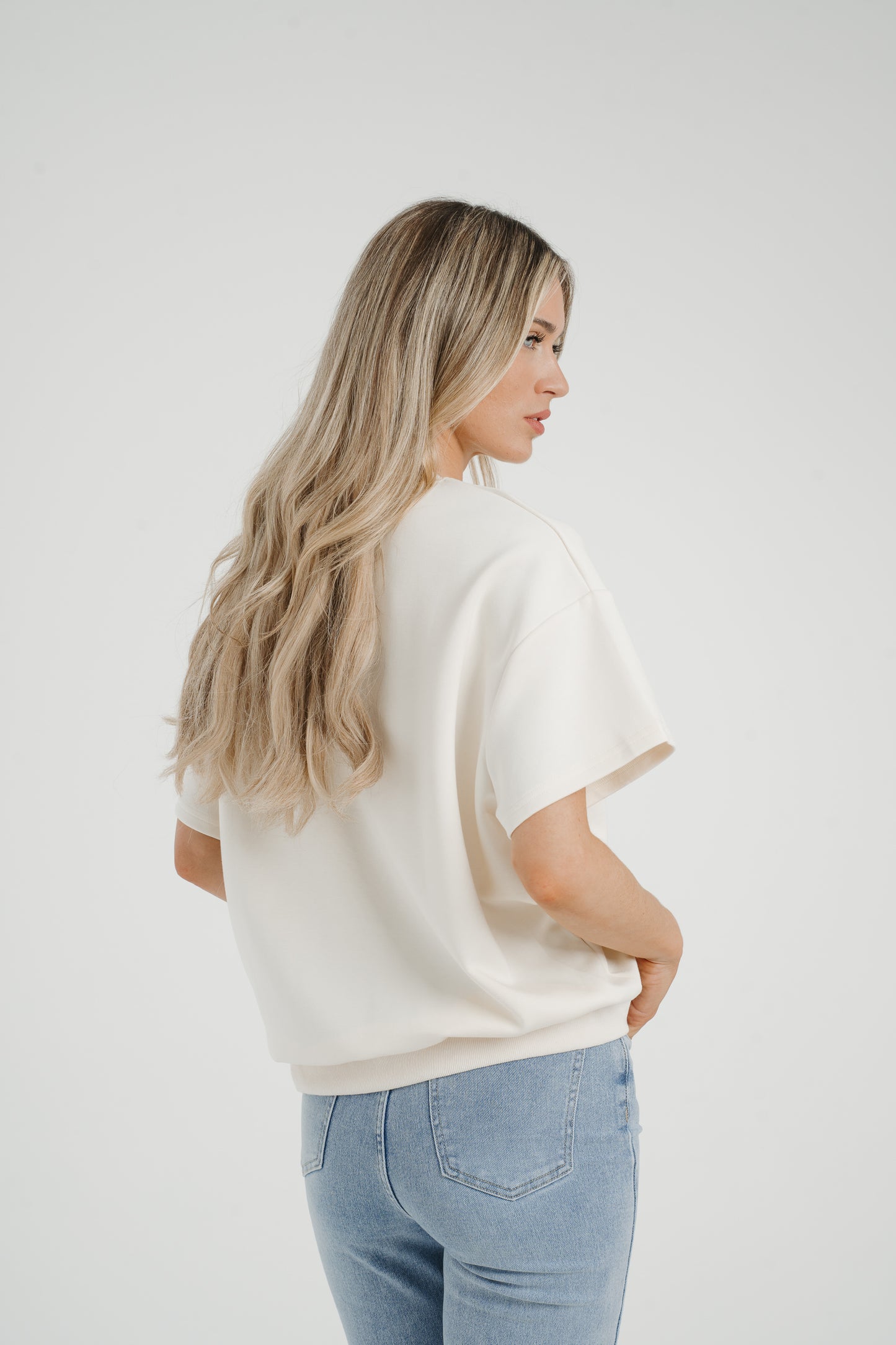 Ally Bow Front Top In Cream