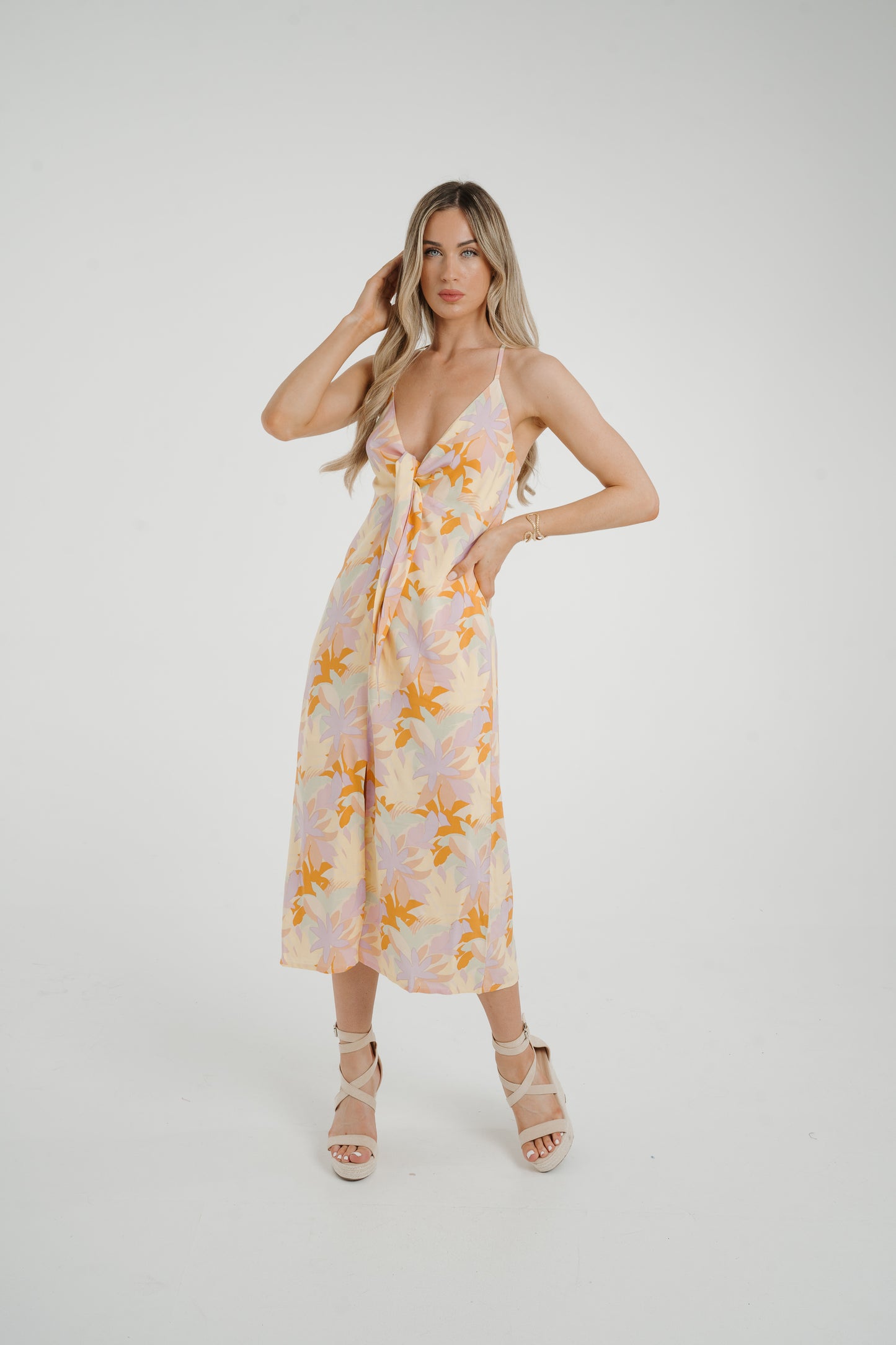 Frankie Tie Front Dress In Pastel Floral