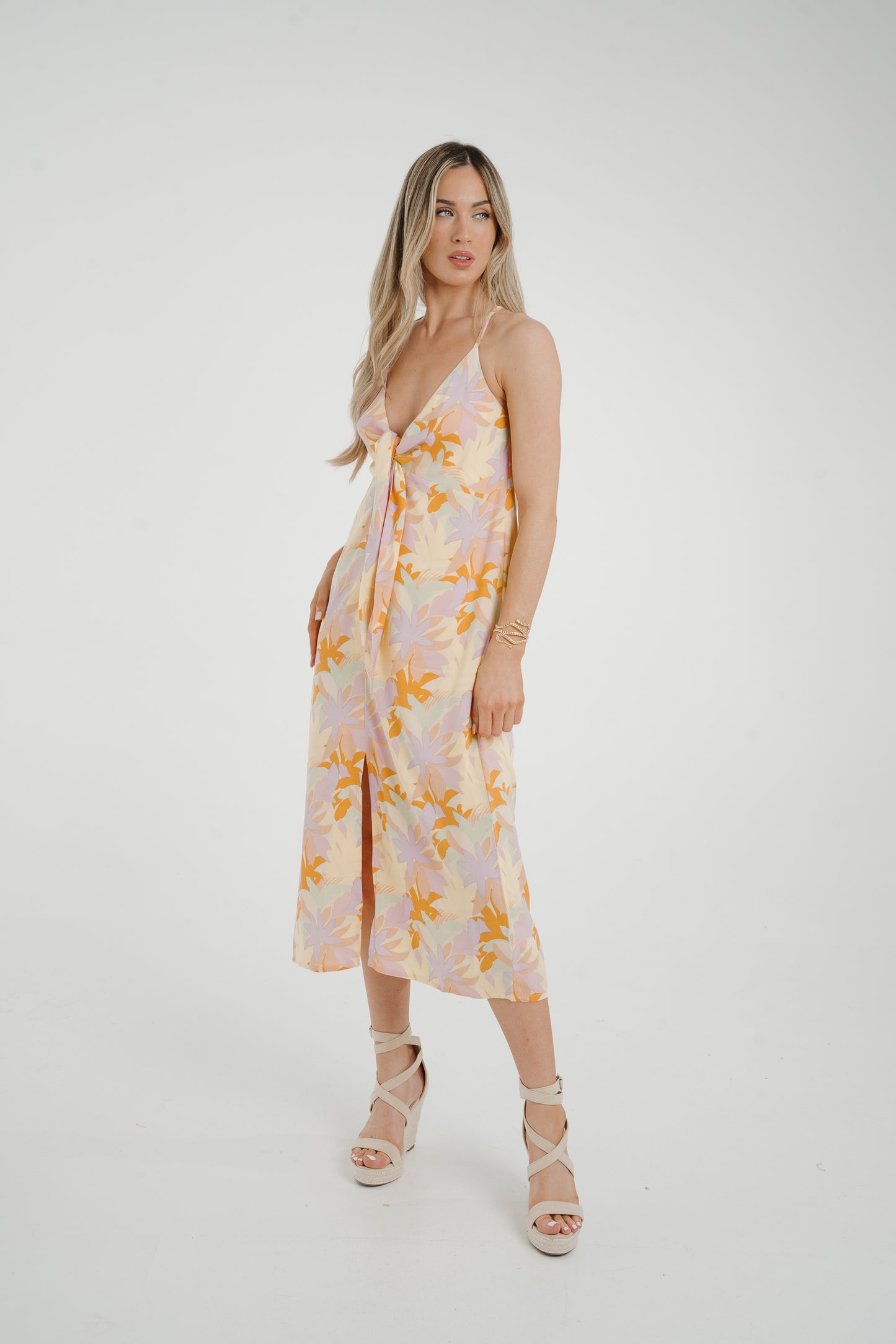 Frankie Tie Front Dress In Pastel Floral