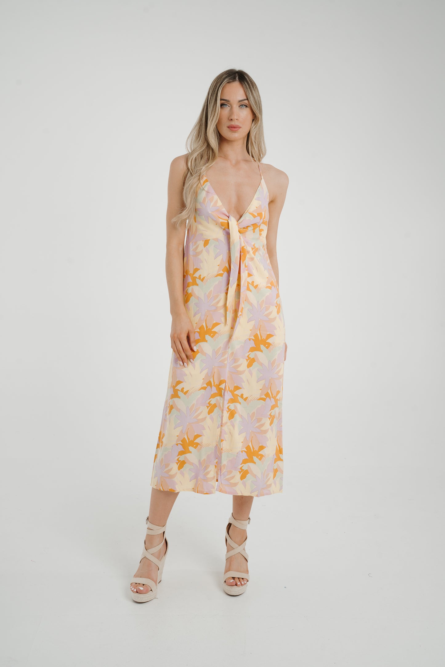 Frankie Tie Front Dress In Pastel Floral