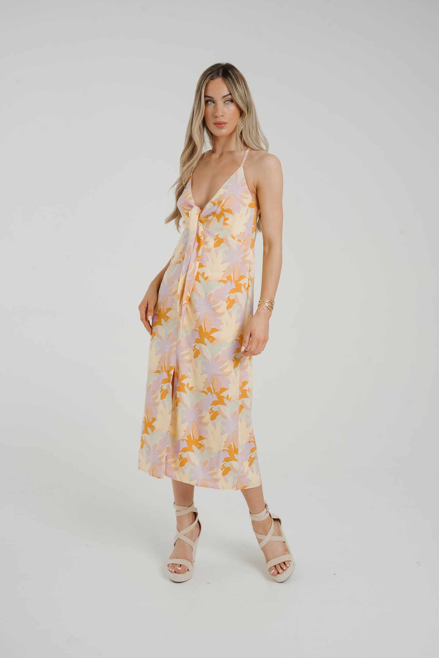 Frankie Tie Front Dress In Pastel Floral