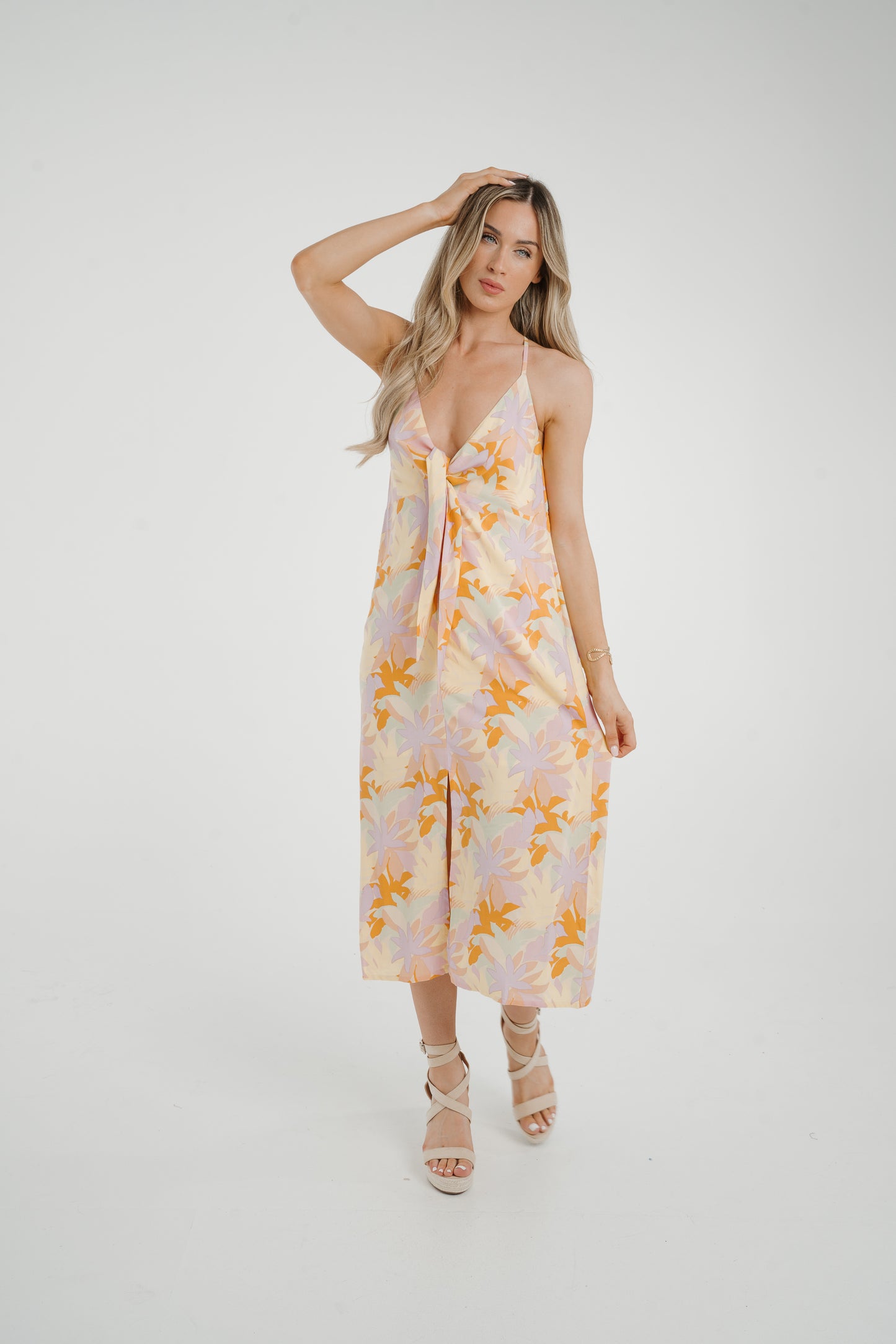 Frankie Tie Front Dress In Pastel Floral