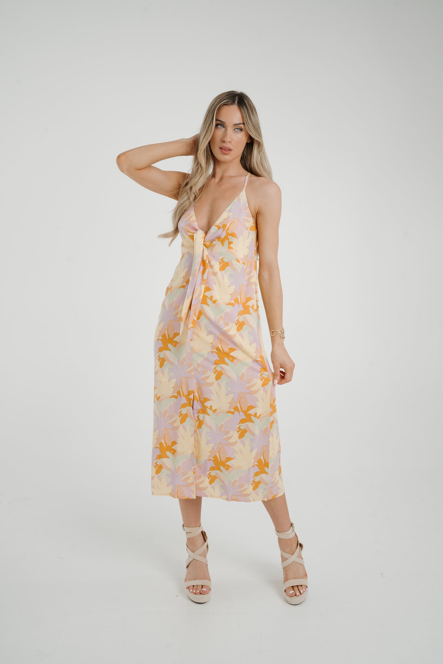 Frankie Tie Front Dress In Pastel Floral