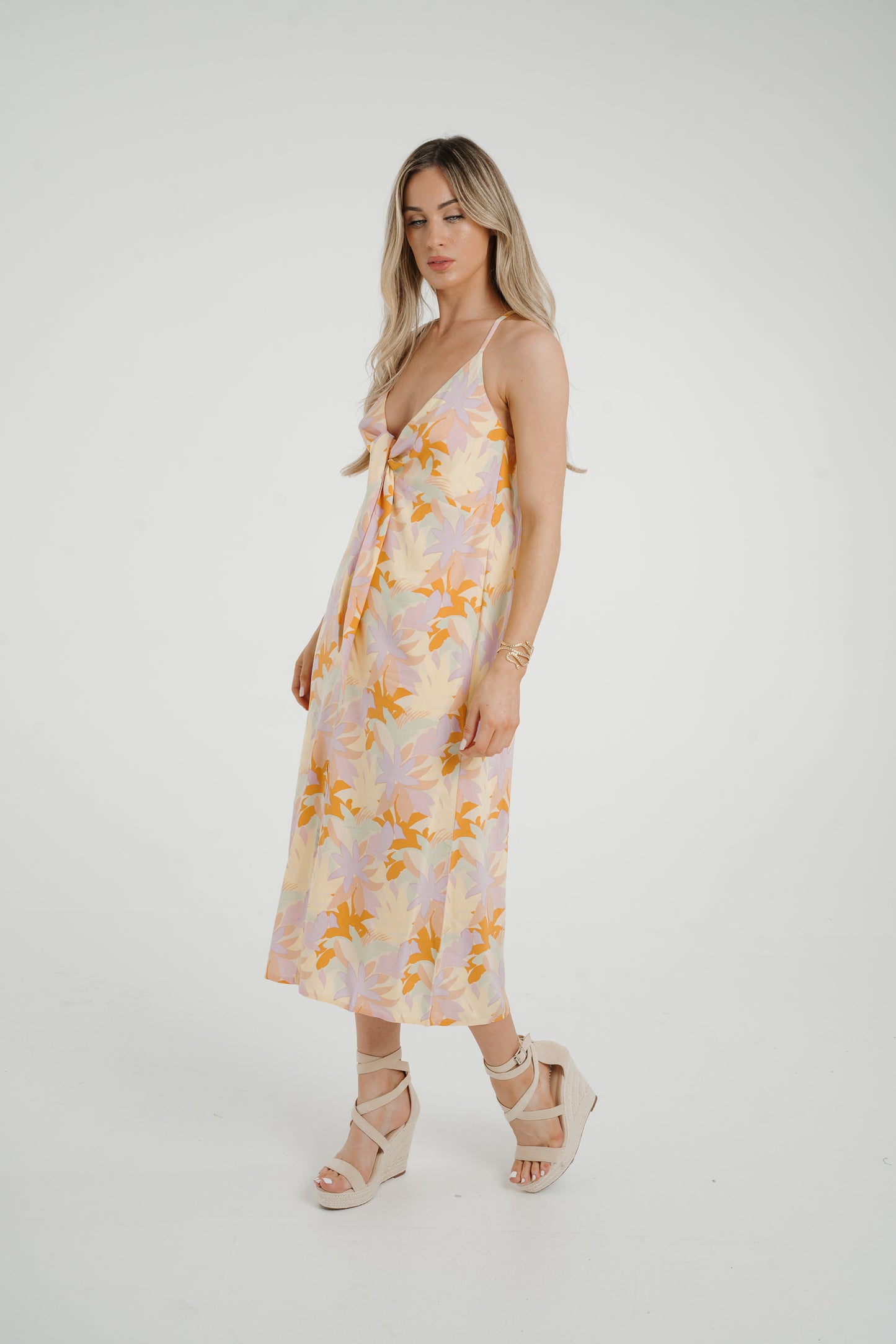 Frankie Tie Front Dress In Pastel Floral