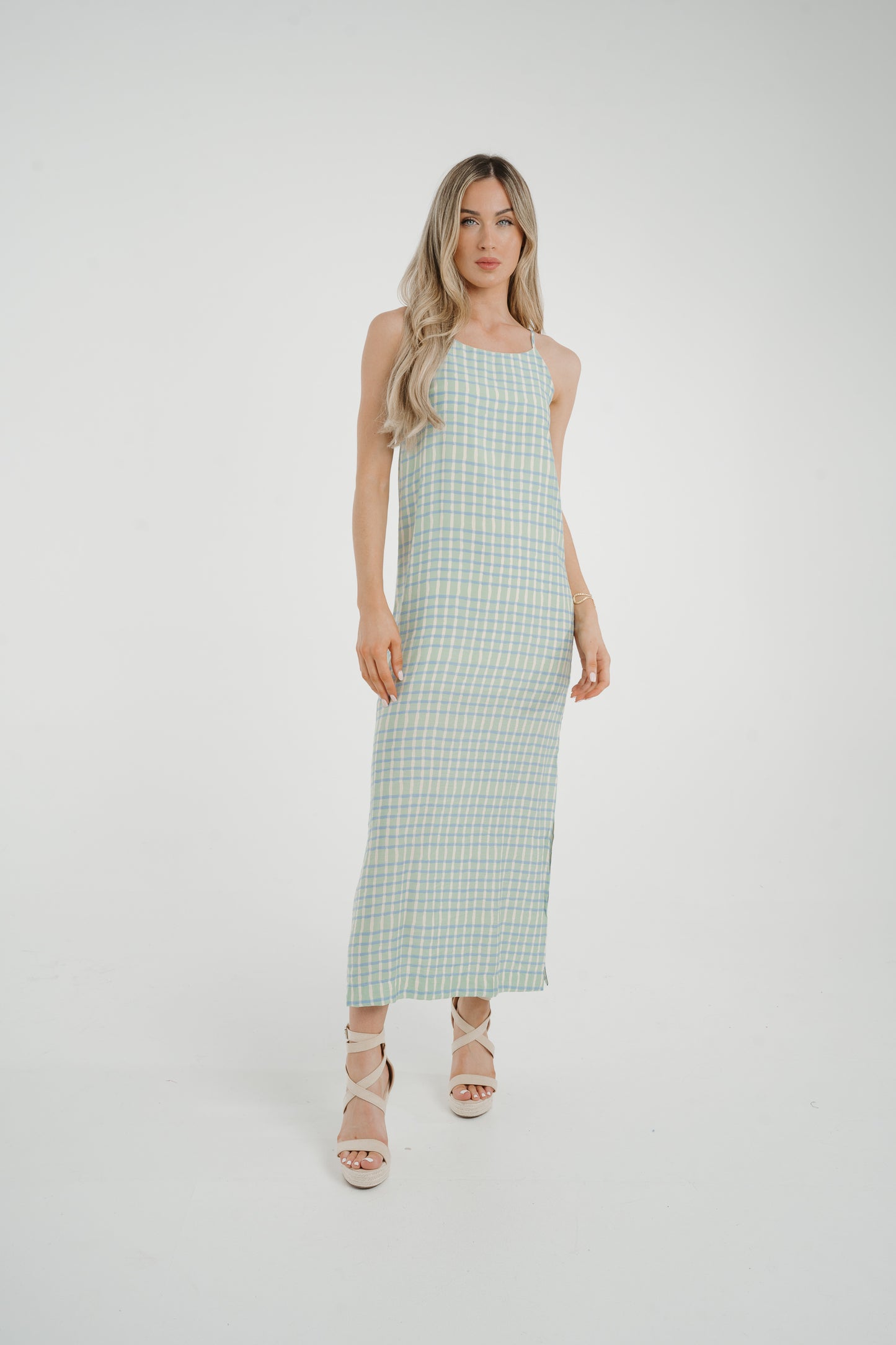 Frankie Printed Maxi Dress In Turquoise Mix