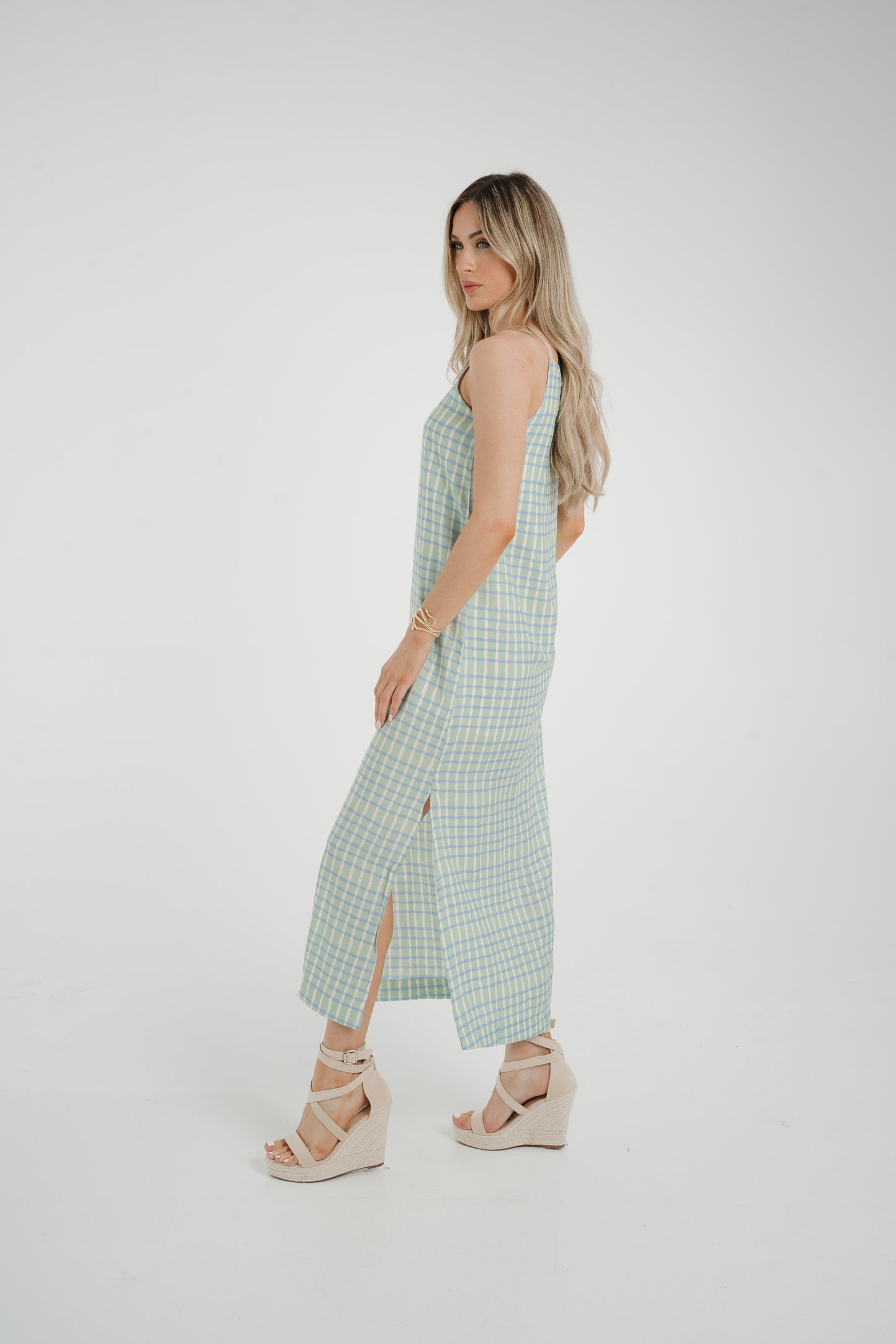 Frankie Printed Maxi Dress In Turquoise Mix