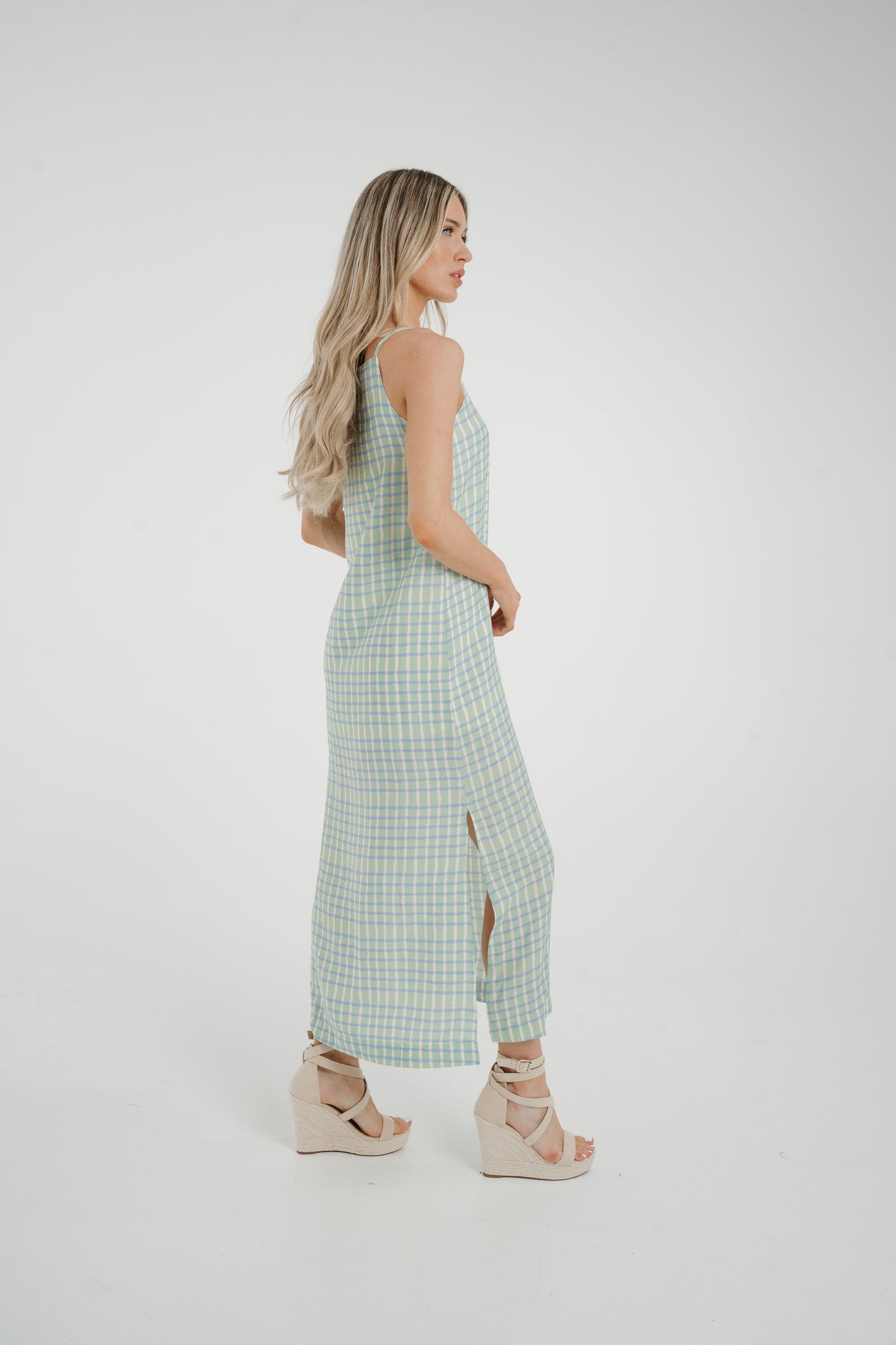 Frankie Printed Maxi Dress In Turquoise Mix