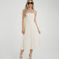 Frankie Button Front Dress In Cream