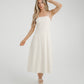Frankie Button Front Dress In Cream
