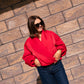 Love Laura Statement Collar Jacket In Red
