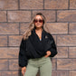 Love Laura Statement Collar Jacket In Black