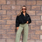 Love Laura Statement Collar Jacket In Black