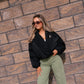 Love Laura Statement Collar Jacket In Black
