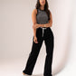 Love Laura White Trim Trousers In Black