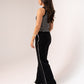 Love Laura White Trim Trousers In Black