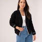 Love Laura White Trim Jacket In Black