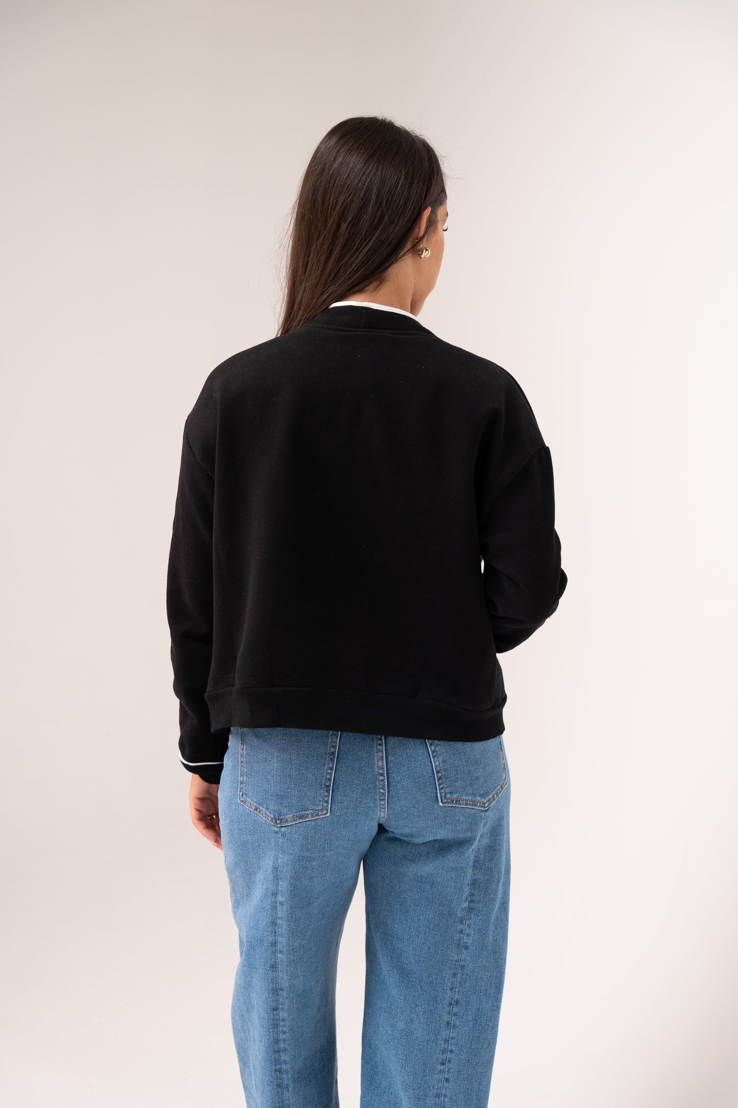 Love Laura White Trim Jacket In Black