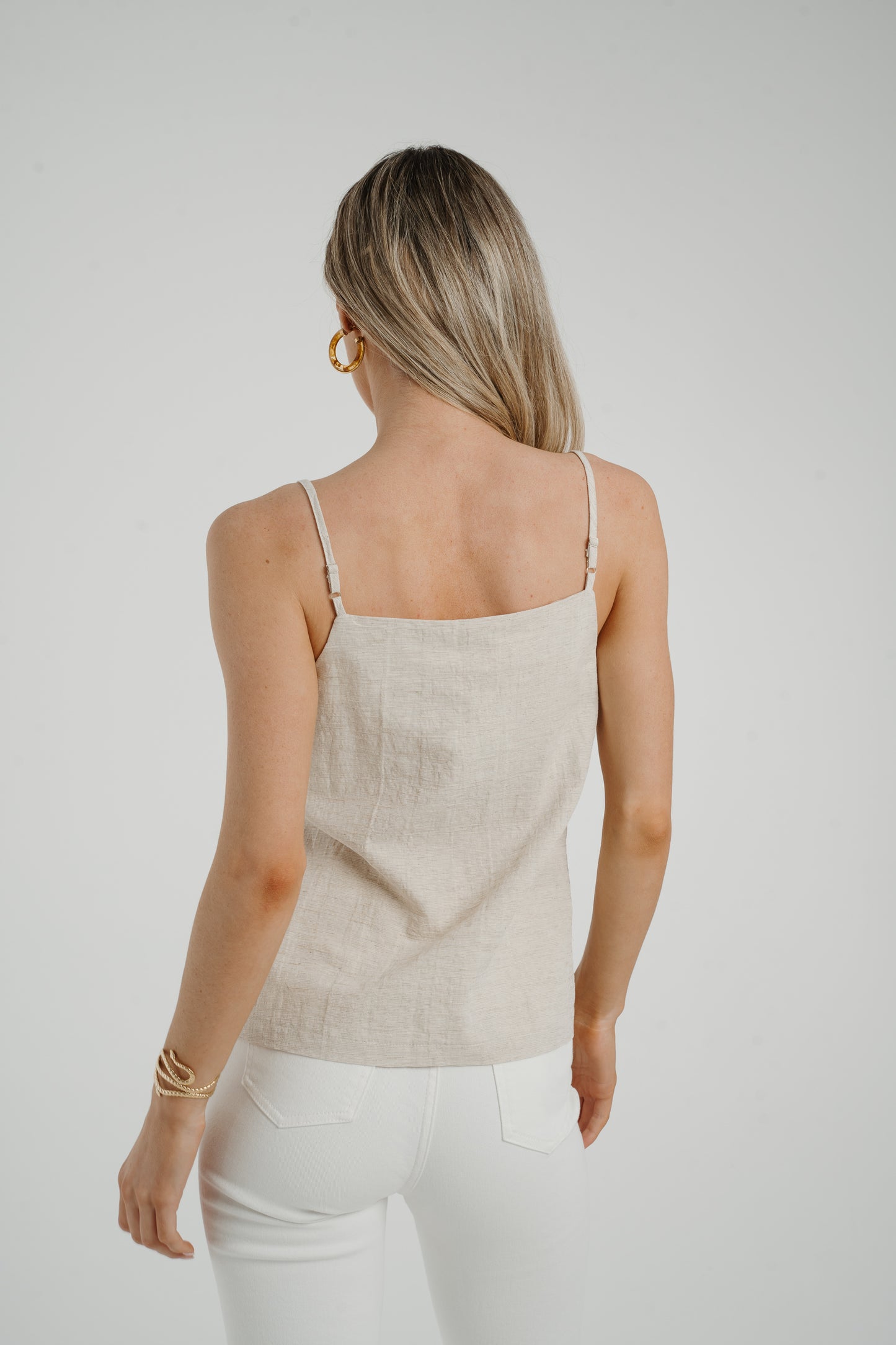 Elsa Button Front Cami In Neutral