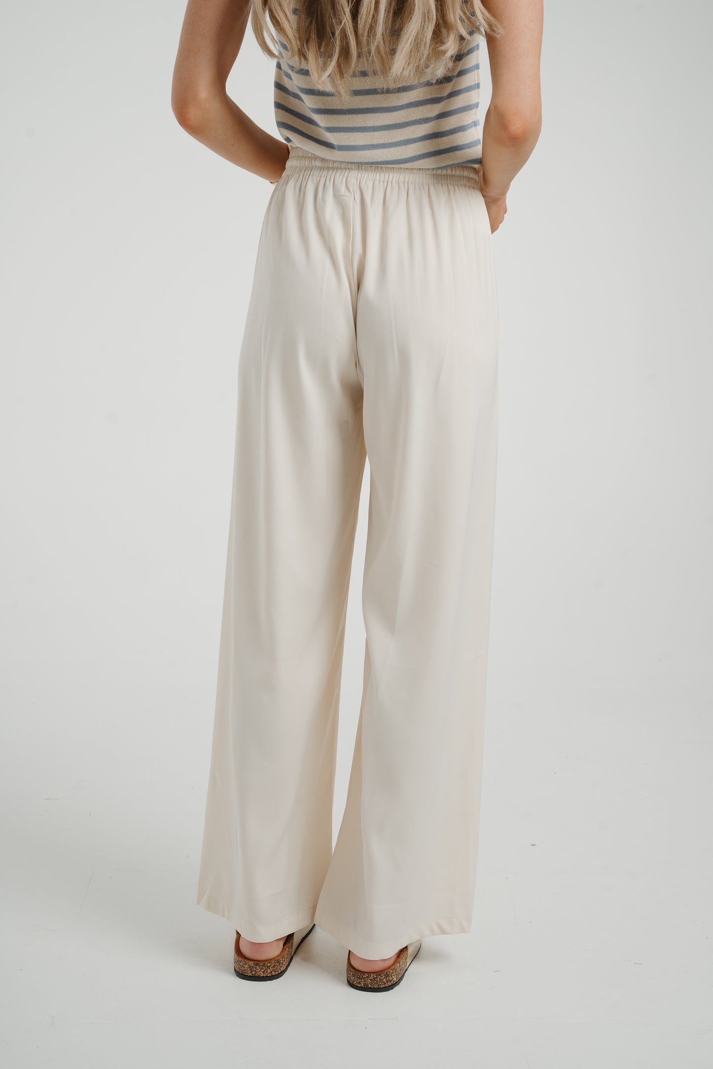 Elsa Drawstring Waist Trousers In Ivory