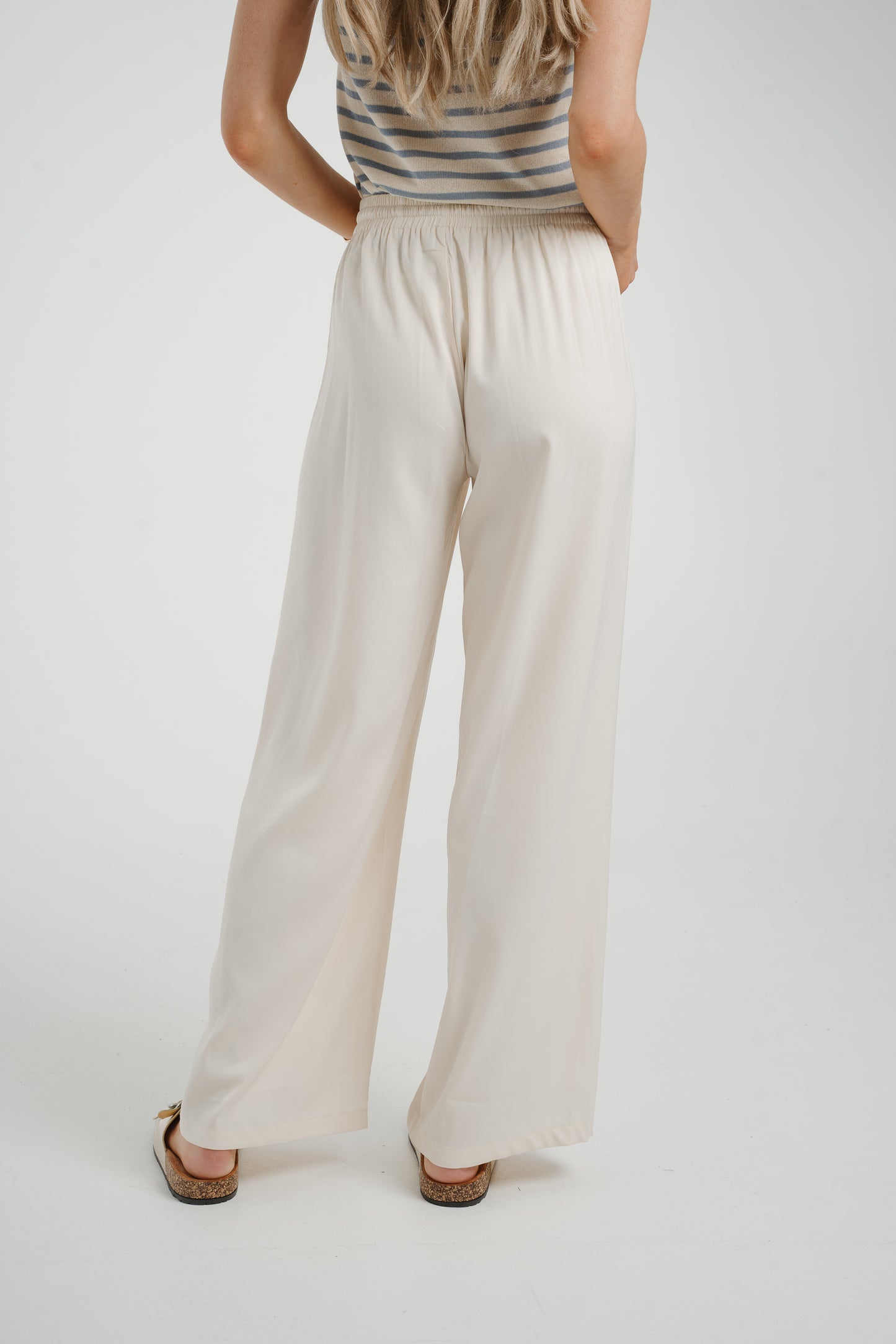 Elsa Drawstring Waist Trousers In Ivory