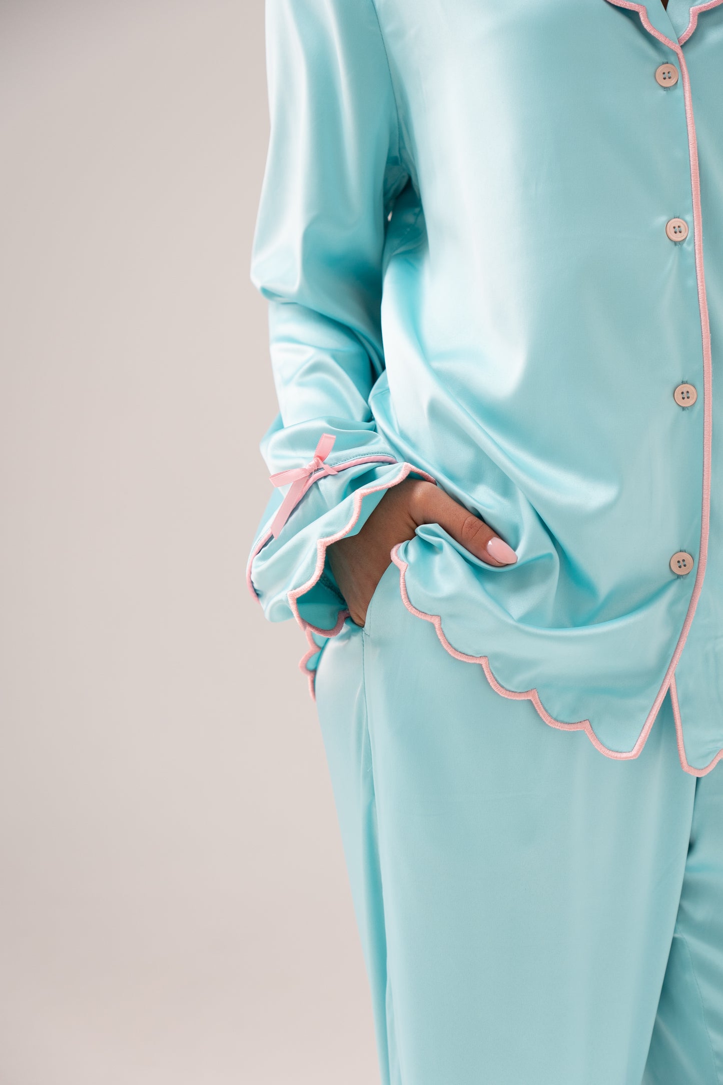 Love Laura Trim Pyjamas In Turquoise