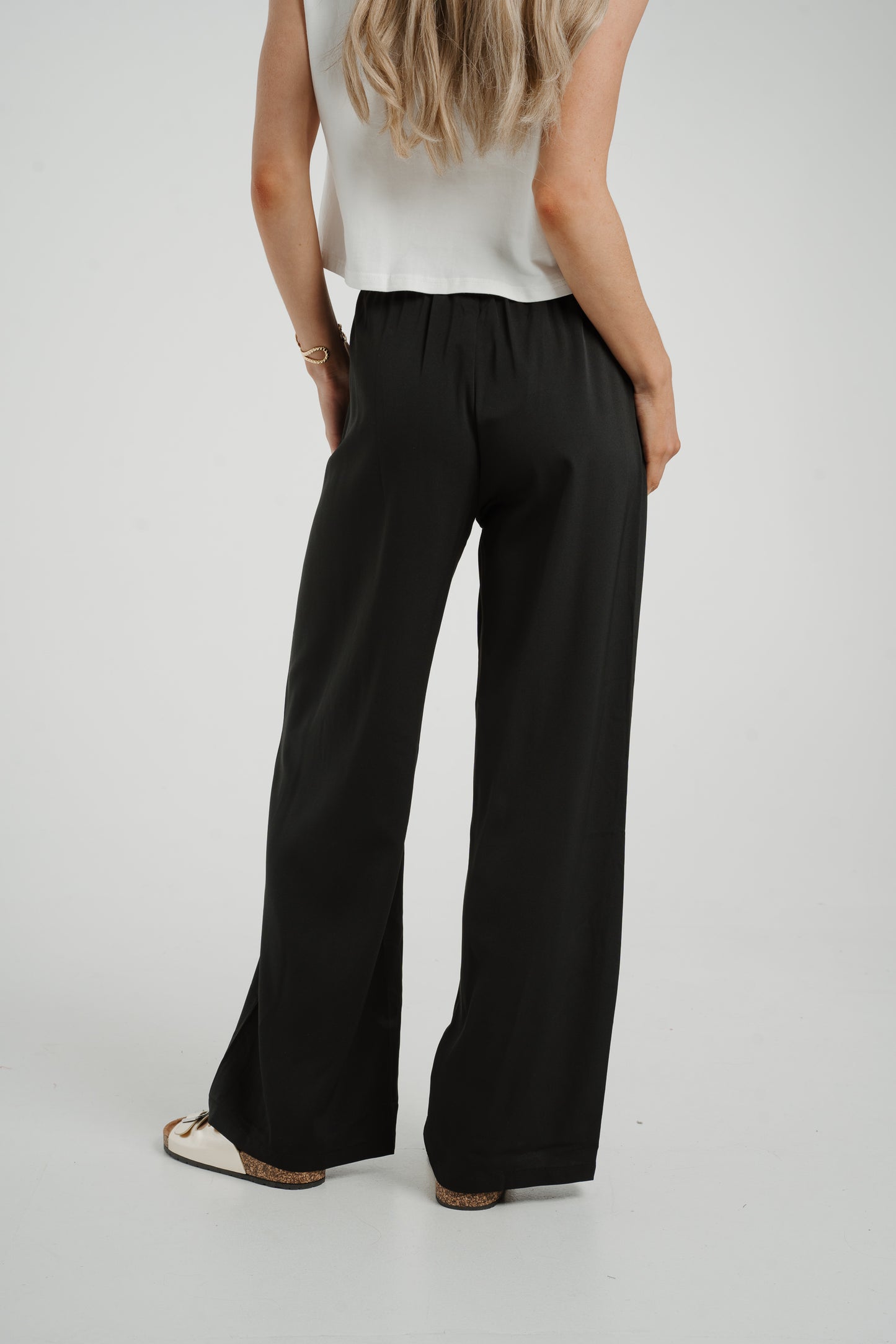 Elsa Drawstring Waist Trousers In Black