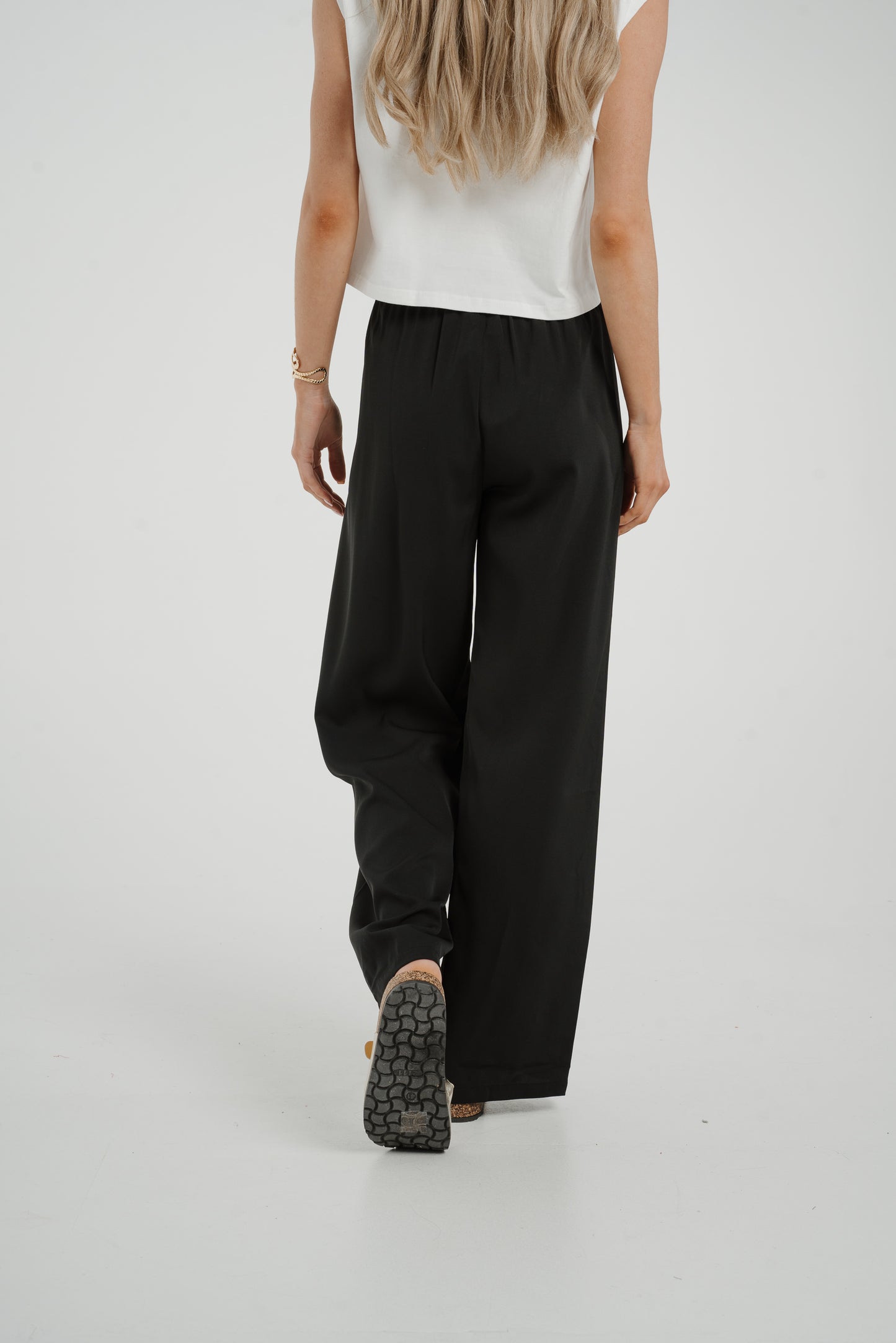 Elsa Drawstring Waist Trousers In Black