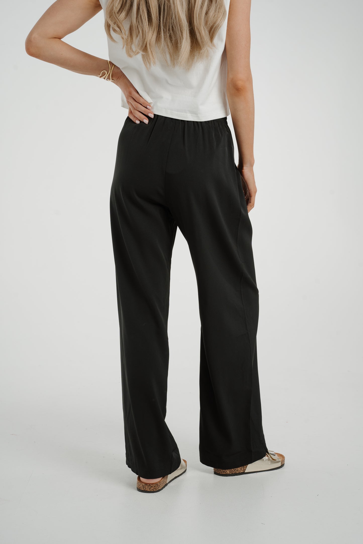 Elsa Drawstring Waist Trousers In Black