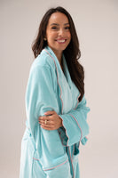 Love Laura Trim Robe In Turquoise