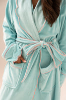 Love Laura Trim Robe In Turquoise