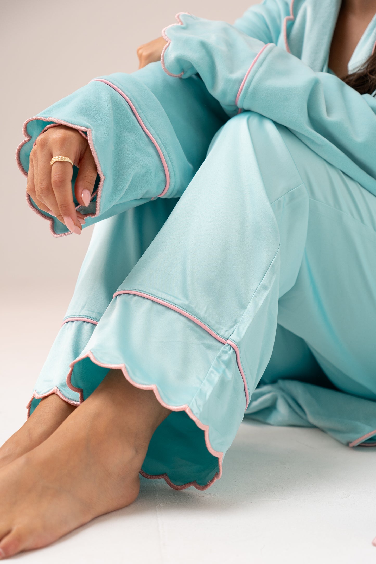 Love Laura Trim Pyjamas In Turquoise
