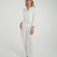 Elsa Tie Waist Pinstripe Trousers In White