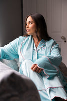 Love Laura Trim Robe In Turquoise