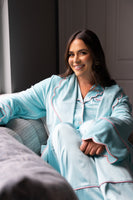 Love Laura Trim Robe In Turquoise