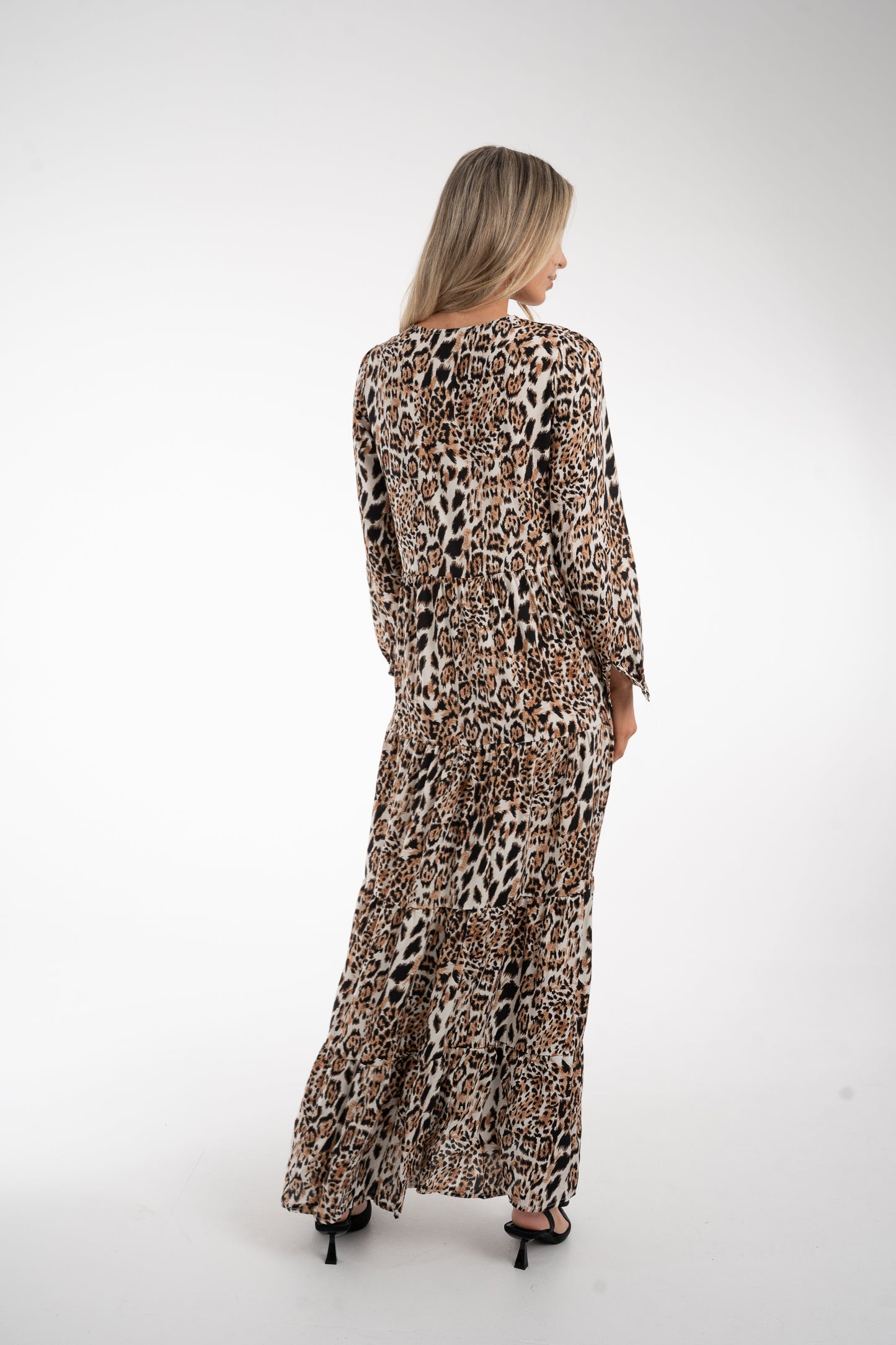 Polly Midi Dress In Leopard Print