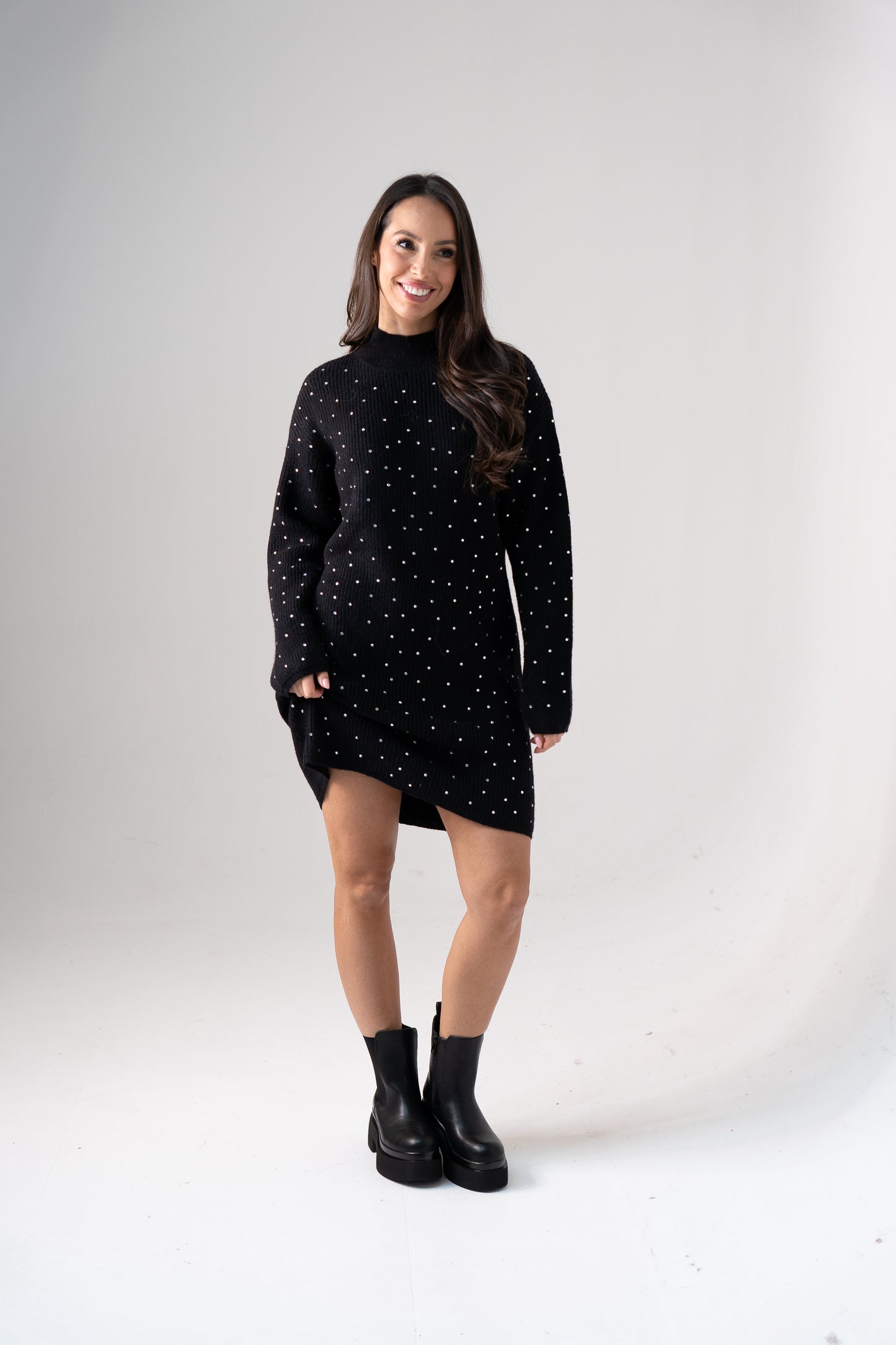 Kendra Embellished Jumper In Black