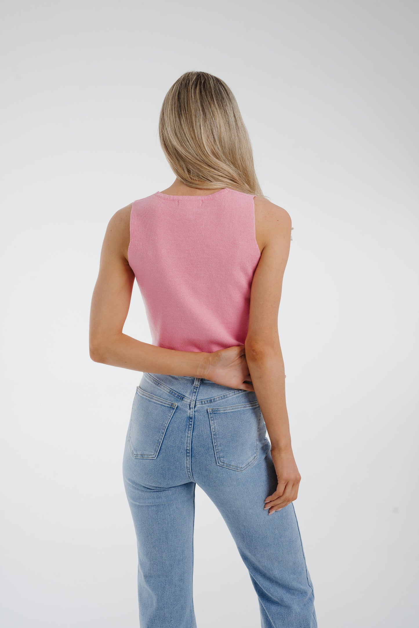 Holly Knit Waistcoat In Pink