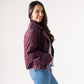 Kendra Faux Suede Jacket In Bordeaux
