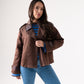 Kendra Faux Suede Jacket In Chocolate