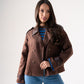 Kendra Faux Suede Jacket In Chocolate