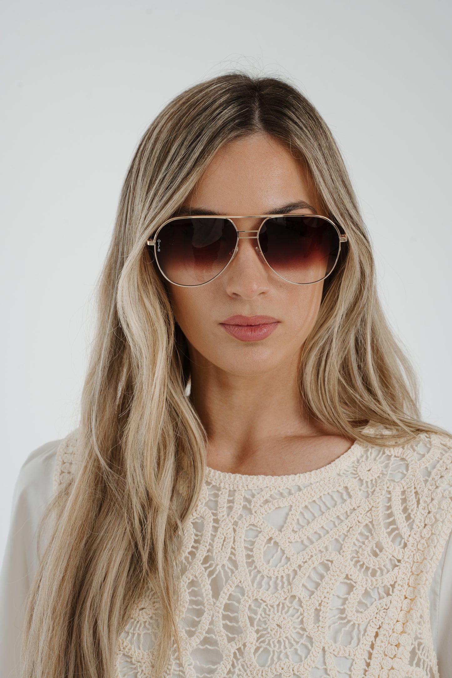 Olivia Aviator Sunglasses In Gold