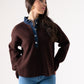 Kendra Denim Collar Jumper In Coffee