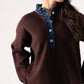 Kendra Denim Collar Jumper In Coffee
