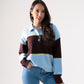 Kendra Rugby Top In Blue & Coffee