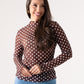 Kendra Polka Dot Top In Chocolate