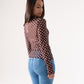 Kendra Polka Dot Top In Chocolate