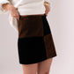 Daisy Faux Suede Quartered Skirt In Black