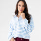 Daisy Stripe Rugby Top In Light Blue